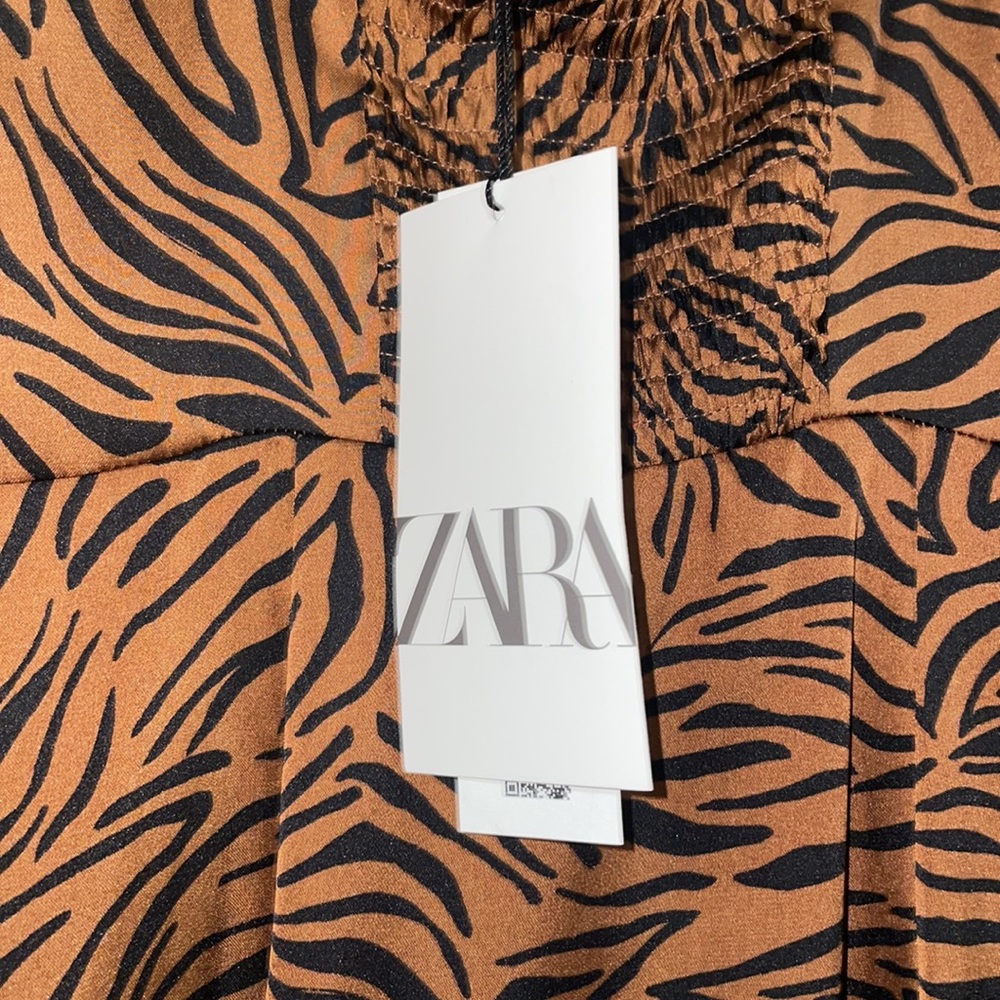 ZARA Satin Animal Print Cut Out XS NWT - Picture 9 of 10